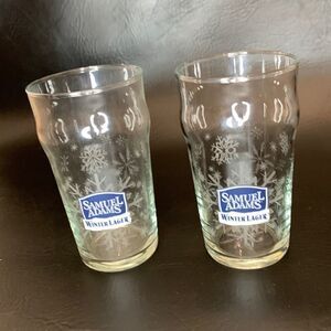 Samuel Adams Winter Lager Pilsner Blue White Etched Snowflakes 16 Oz 2 I…